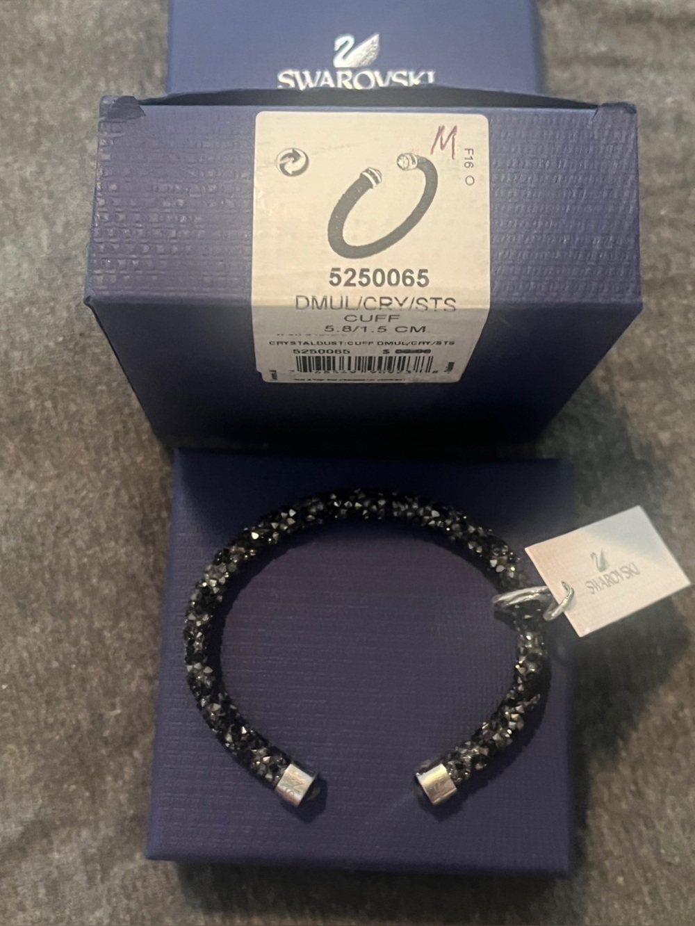 SWAROVSKI COLLECTION CRYSTALDUST CUFF BRACELET BLACK